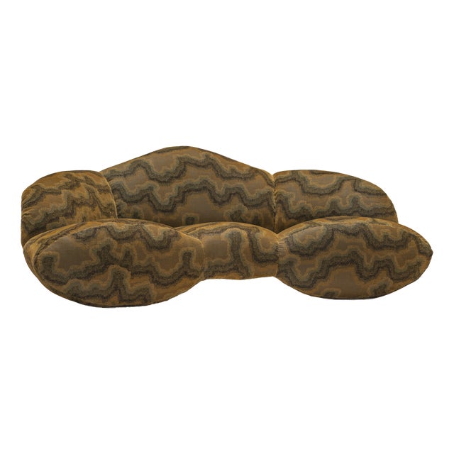 Mumba Sculptural Sofa in Dieter Vander Velpen X Zinc Textile by Bretz, 1980s For Sale