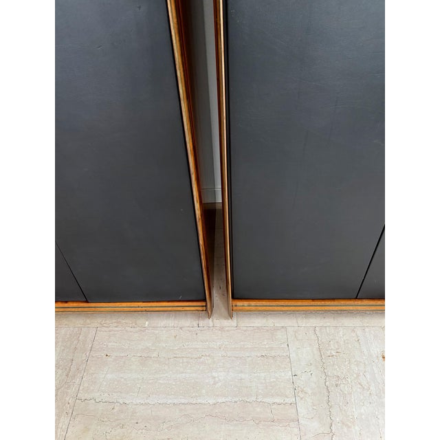 Wooden and Leather Wardrobes by Afra & Tobia Scarpa for Maxalto, Italy, 1970s, Set of 2 For Sale - Image 13 of 18