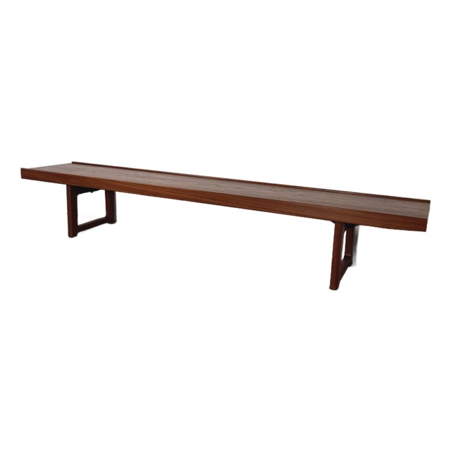Vintage Torbjørn Afdal for Bruksbo “Krobo” Teak Bench, Norway 1960s — 79 Inches For Sale
