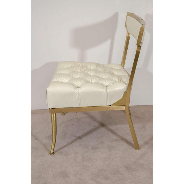 1950s White and Brass Chairs by William "Billy" Haines - Set of 4 For Sale - Image 5 of 8