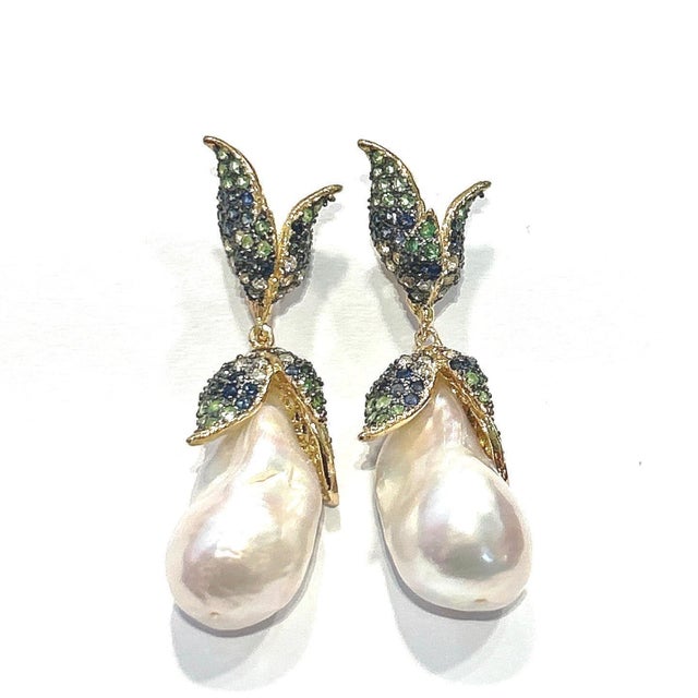 Bochic "Orient" Ruby, Topaz & Multi Fancy Gem Earrings Set In 18K Gold & Silver For Sale In New York - Image 6 of 8