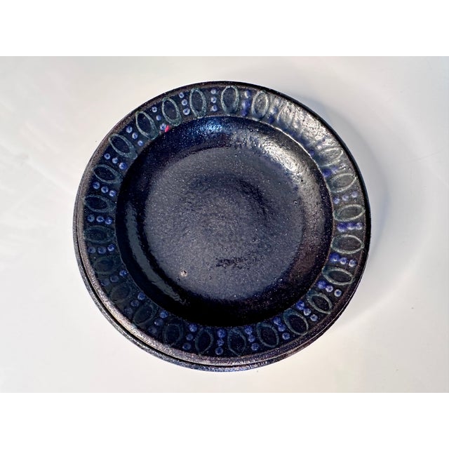 Modern Studio Ceramic Art Plates with Modernist Decor, Germany, 1960s, Set of 2 For Sale - Image 3 of 18
