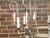 Vintage Rock Crystal, Oyster and Steel Basket Six-Light Chandelier, US Wired For Sale - Image 4 of 12