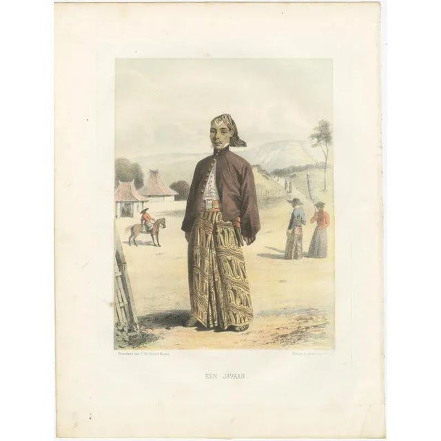F. Hardouin, Javanese Costume, 1840, Lithographs, Set of 5 For Sale - Image 5 of 10