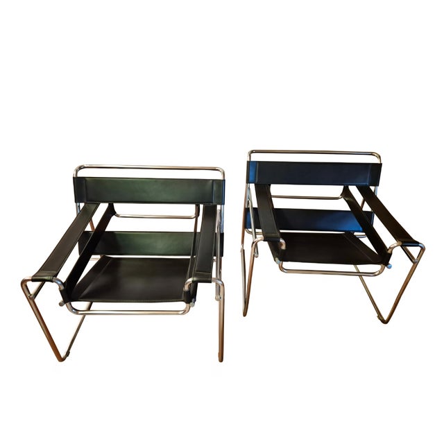 Wassily Chairs by Marcel Breuer for Gavina, 1970s, Set of 2 For Sale - Image 16 of 18