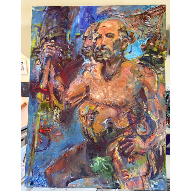 Abstract Emperor's New Clothes, Original Oil Paintings, by Van Ness For Sale - Image 3 of 10