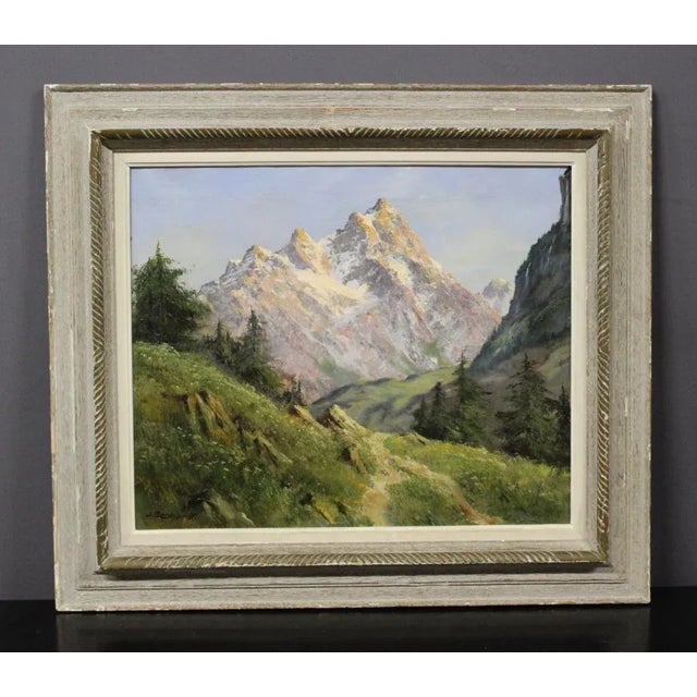 Johannes Gebhardt, Mountain Landscape, 1920s-1940s, Oil on Canvas For Sale - Image 11 of 11