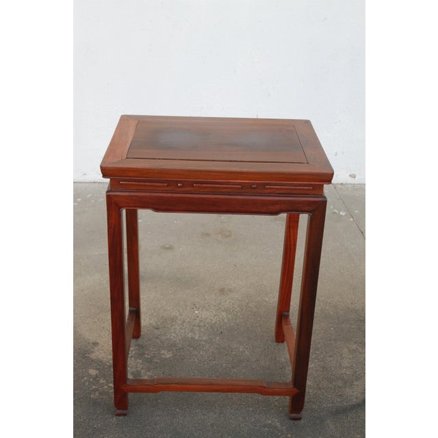 Late 20th Century Pair of Ming Style Asian End Tables For Sale - Image 5 of 10