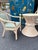 Almond McGuire Attributed Sheaf of Wheat Twisted Bamboo Pedestal Table in a Coastal White Washed Color. Perfect Size for Dinette or Game Table. For Sale - Image 8 of 8