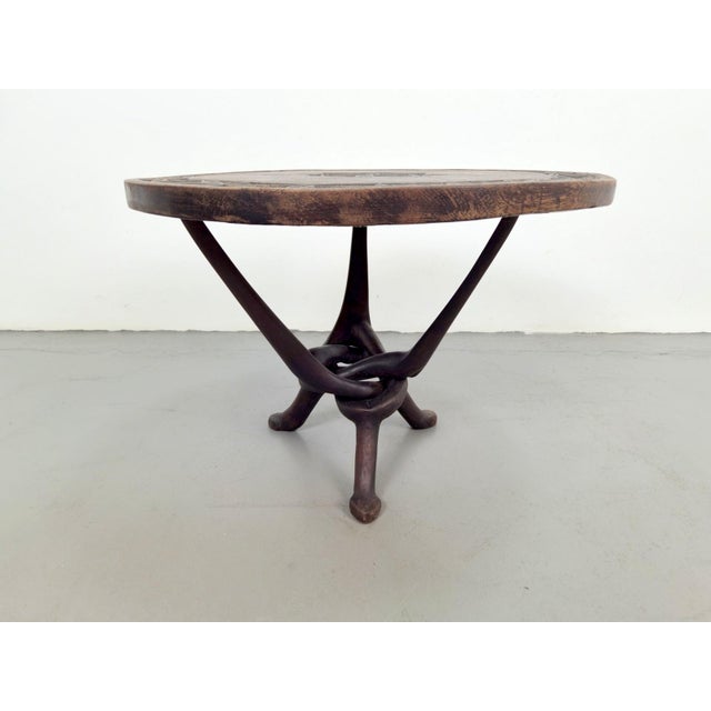 Vintage African Handmade Wooden Folding Table, 1960s, in Flawless conditions. Designed 1960 to 1969