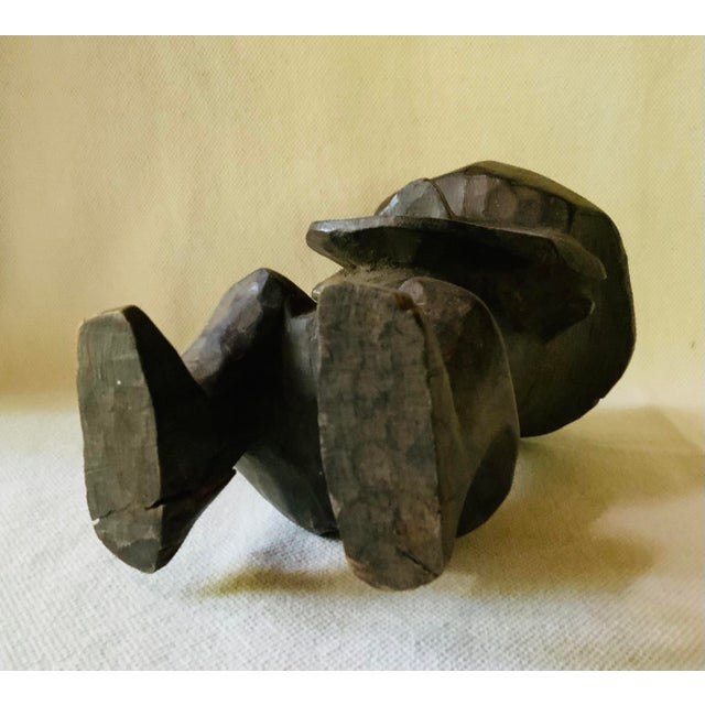 Vintage West African Carved Wood Figural Cup, Anthropomorphic Human Form For Sale - Image 10 of 17