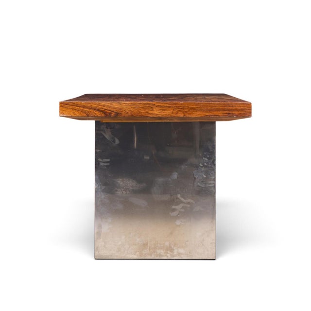Dunbar Furniture Roger Sprunger for Dunbar Mid Century Rosewood and Chrome Executive Desk For Sale - Image 4 of 11