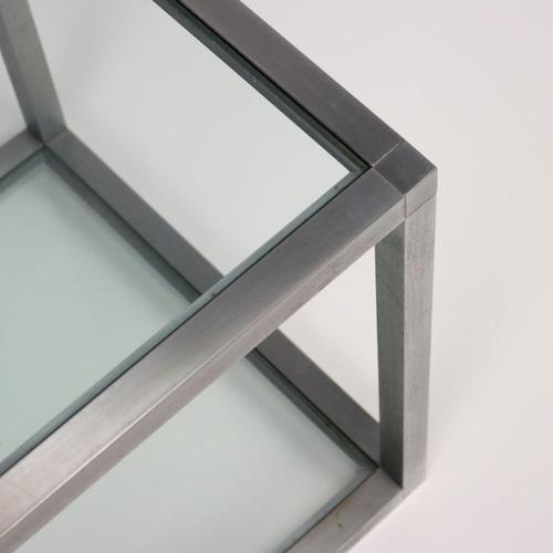 Vintage Cubic Coffee Table in Glass & Metal, Italy, 1960s For Sale - Image 5 of 9