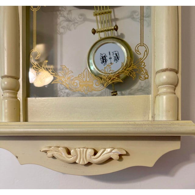 Wood Mid 20th Century European Retro Quartz Pendulum Wall Clock For Sale - Image 7 of 12