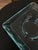 Vintage Fontana Arte Aquamarine Crystal Glass Vide Poche Square Catchall Tray Italy Mid-Century For Sale - Image 9 of 10