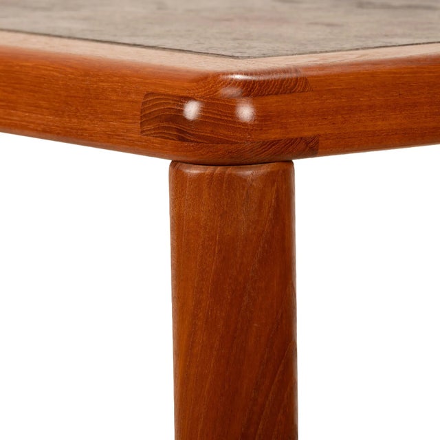 1970s Haslev Teak Console Table With Slate Tile Top - Made in Denmark For Sale In Tampa - Image 6 of 10