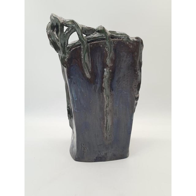 Sculptural Art Ceramic Vase by RB, 1970s For Sale - Image 4 of 12