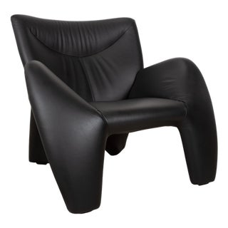 Echnaton Armchair in Black Leather from Leolux For Sale