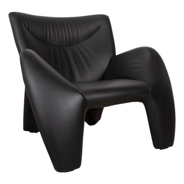 Echnaton Armchair in Black Leather from Leolux For Sale