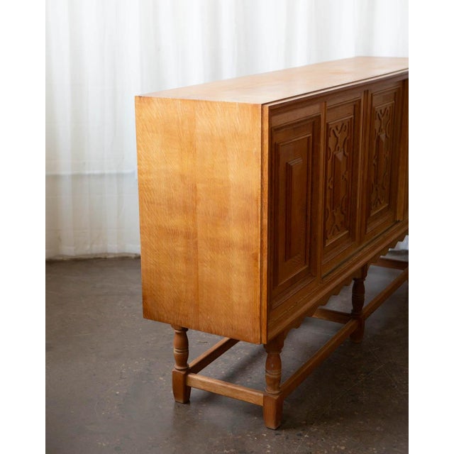 Mid-Century Modern 1960s Danish Oak Sideboard in the Manner of Kjærnulf For Sale - Image 3 of 18