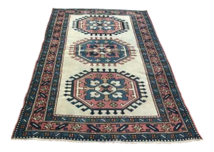 1970s Vintage Turkish Anatolian Handwoven Rug - 4′2″ × 5′7″
