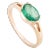 Art Deco 14k Yellow Gold 1.16 Carat Oval Emerald Single Stone East to West Ring Size 8 For Sale - Image 3 of 11