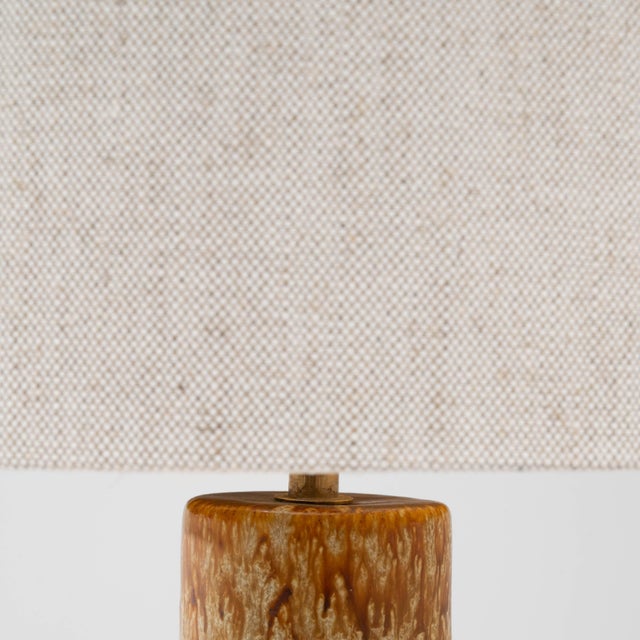 20th Century German Brown Lava Ceramic Table Lamp For Sale - Image 9 of 18
