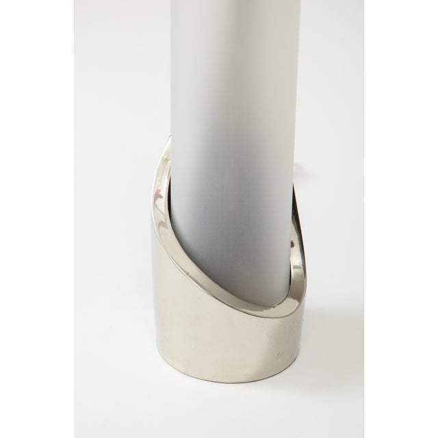 Frosted Glass and Chrome Lamps by Laurel - A Pair For Sale In New York - Image 6 of 9