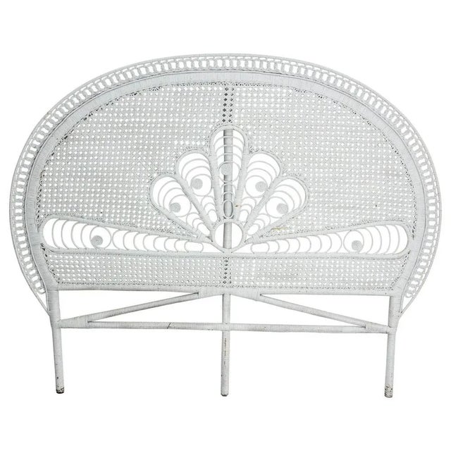 French Queen Size Headboard in Rattan and Wicker, 1960 For Sale - Image 9 of 9