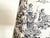 Metal Vintage Black Marble Lamp With Toile Fabric Shade For Sale - Image 7 of 12
