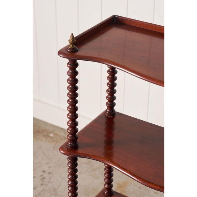 Late 19th Century Victorian Mahogany 3-Tier Whatnot With Bobbin Legs on Casters For Sale - Image 11 of 11