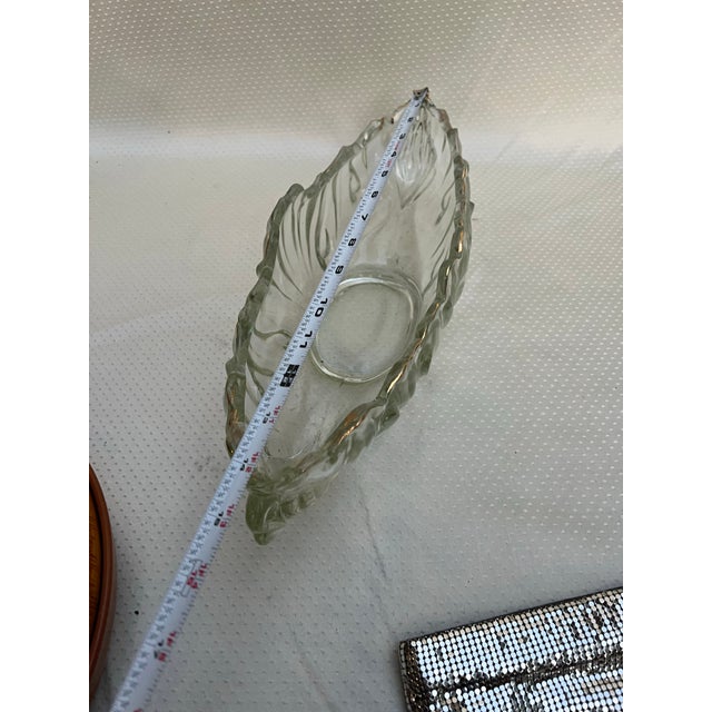 1970s 1970s Detailed Glass Oblong Catchall/Vase For Sale - Image 5 of 8