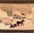 Very folky circa 1930s/40s winter scene wool hooked rug with horse and sleigh found in New York State. Rug is...
