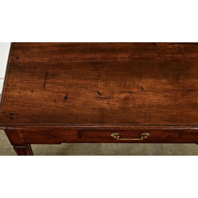 French 19th Century Walnut Writing Desk-Side Table For Sale - Image 4 of 12