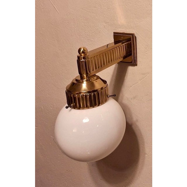 Gold Astoria Brass and Glass Wall Light by Josef Hoffmann For Sale - Image 8 of 10
