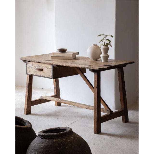 Spanish Trestle Table in Pine For Sale - Image 11 of 14