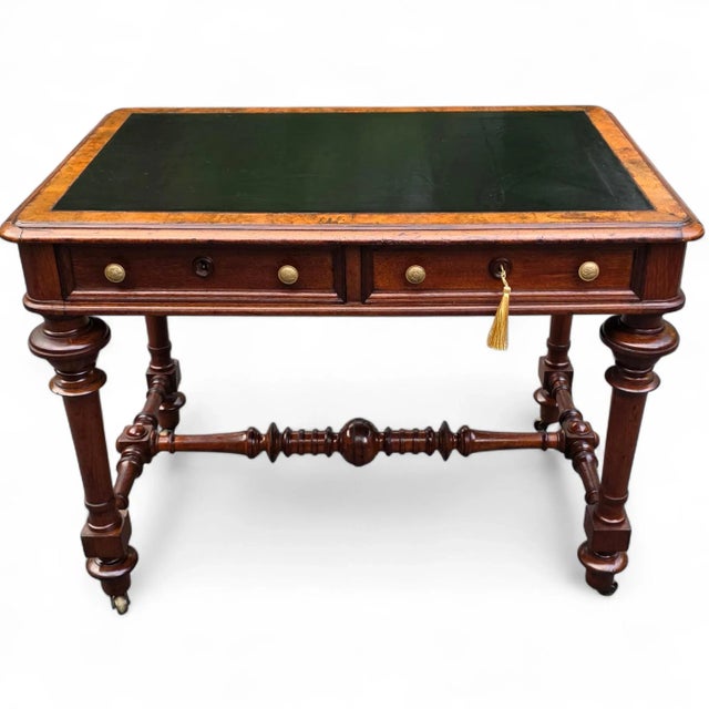 Victorian Antique 19th Century Victorian Library Table Desk For Sale - Image 3 of 13