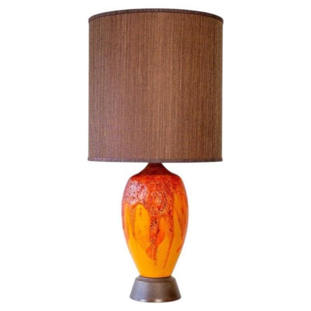 Vulcanic Glazed Ceramic Table Lamp by R. Houben, 1970 For Sale - Image 9 of 9