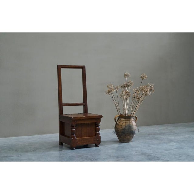 Vintage Medieval Revival Accent Chair in Oak, 1950s For Sale - Image 4 of 14