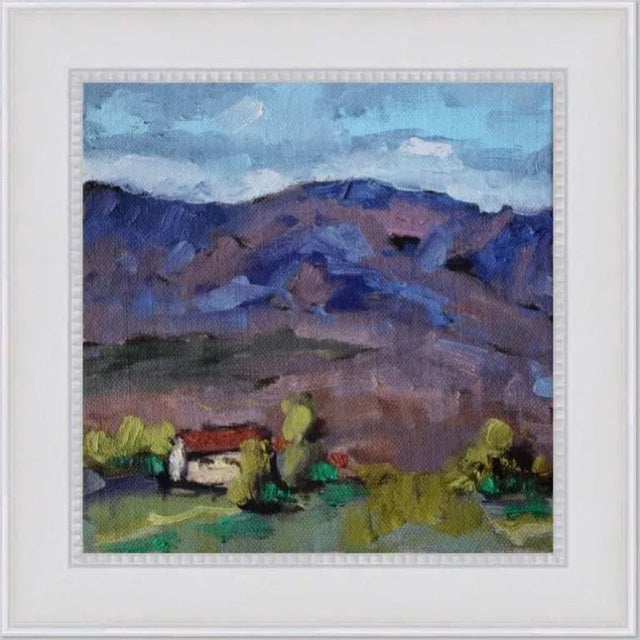 Quiet Places & Desertscapes— Nevada Hills Original oil painting by L. Haas, 6 x 6 in unframed linen panel, signed. A small...