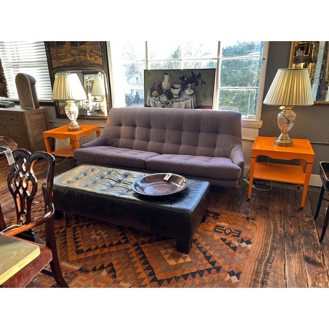 Purple Swedish Mid Century Modern Upholstered Super Comfy Sofa For Sale - Image 8 of 8