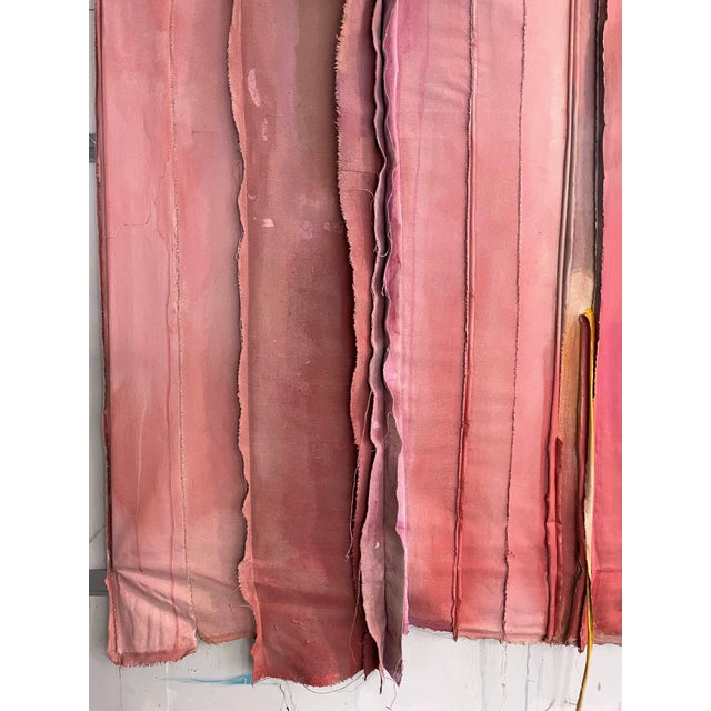 "Good Morning Kiss" Salvaged Materials Coral Colorfield Wall Sculpture For Sale - Image 9 of 9