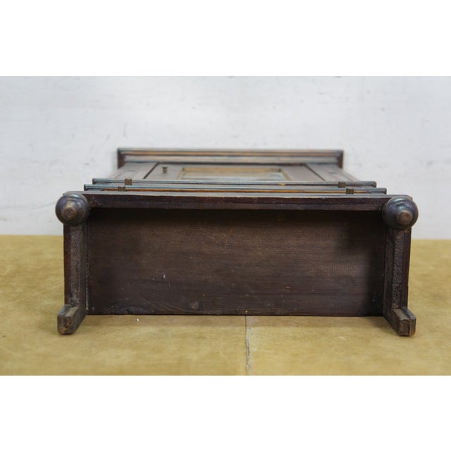 Antique Oak Salesman Sample Mirrored Dollhouse Armoire Wardrobe Cabinet 16" For Sale - Image 15 of 17