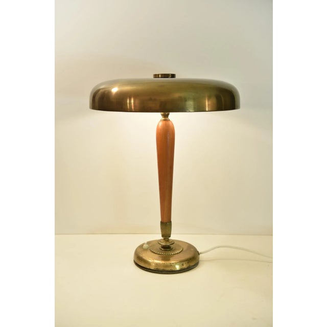 Wood Large Art Deco Swedish GraceTable Lamp by Harald Notini for Böhlmarks Ab For Sale - Image 7 of 12