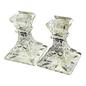 Mid 20th Century Limited-Edition Cut Waterford Lismore Crystal Candle Holders & Free Gift Candles Ift.