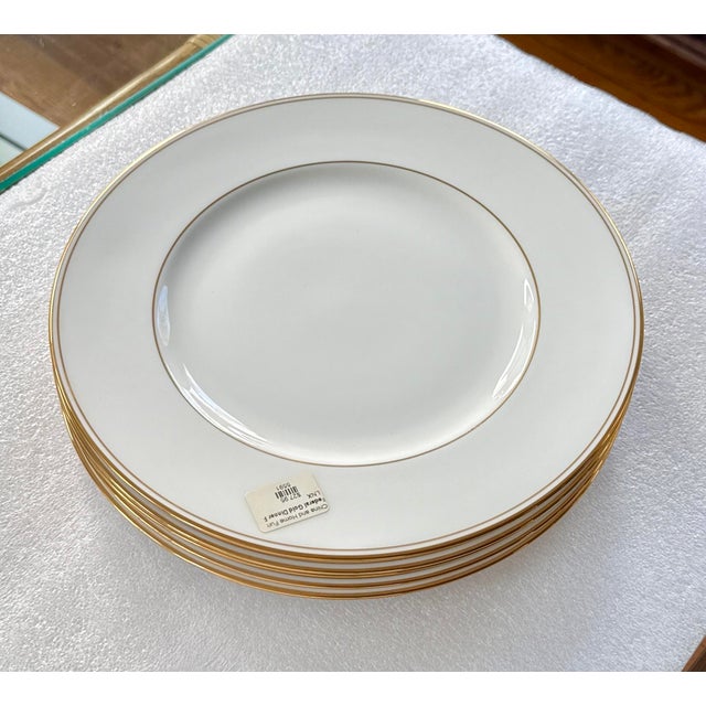 2010s Lenox Federal Gold Fine Bone China Dinner Plates - Brand New For Sale - Image 5 of 11