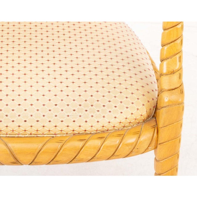 Hollywood Regency Style Rope Twist Motif Arm Chair For Sale In New York - Image 6 of 9