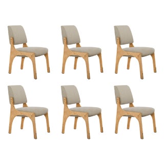 Arches II Dining Chairs in Oak and Bouclé from Insidherland, Set of 6 For Sale