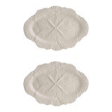 Bordallo Pinheiro Cabbage Oval Platter 15", Beige, Set of 2 For Sale
