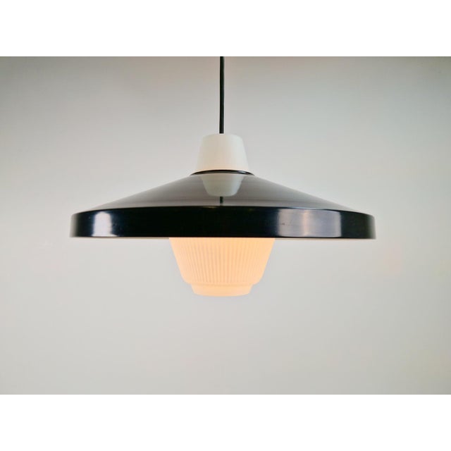 Opaline Glass Pendant Lamp attributed to Louis Kalff for Philips, 1960s For Sale - Image 6 of 12
